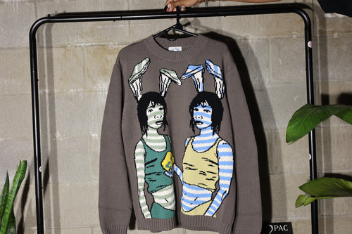 "Twins" Long Sleeve Hand Woven Sweater