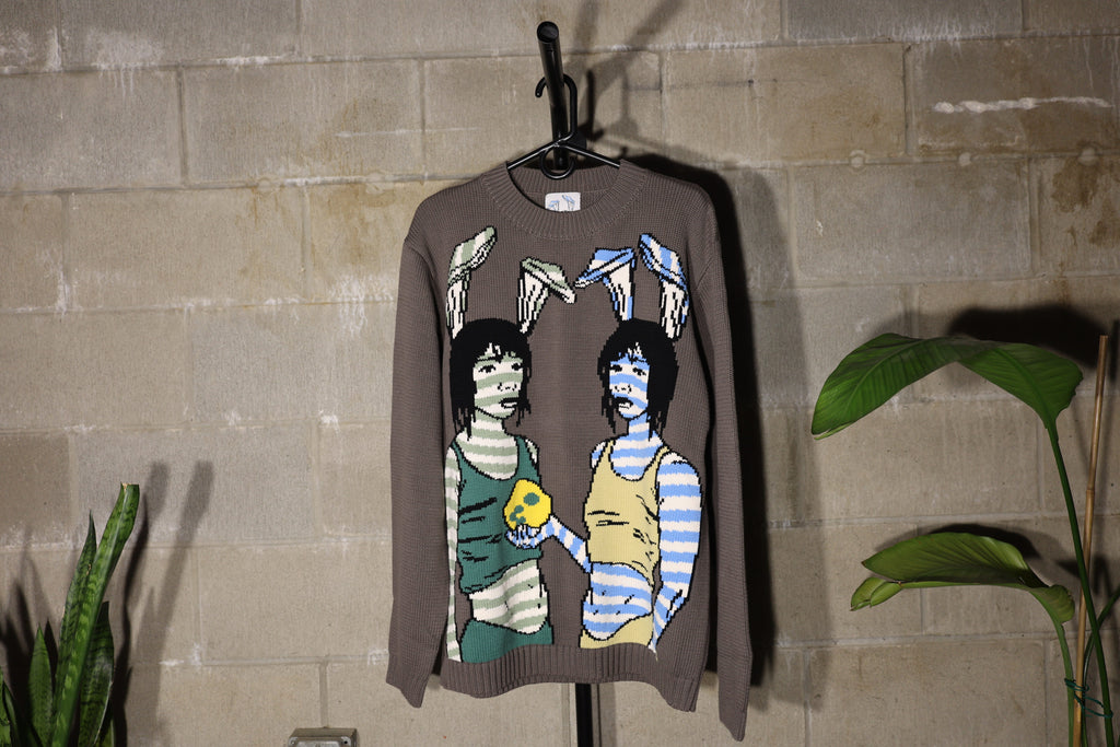 "Twins" Long Sleeve Hand Woven Sweater