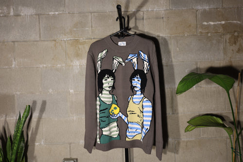 "Twins" Long Sleeve Hand Woven Sweater