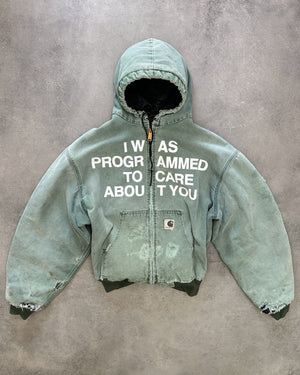 Artificial Fever " I Was Programmed To Care About You" Hooded Work Jacket