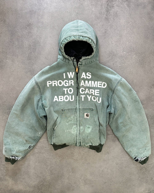 Artificial Fever " I Was Programmed To Care About You" Hooded Work Jacket